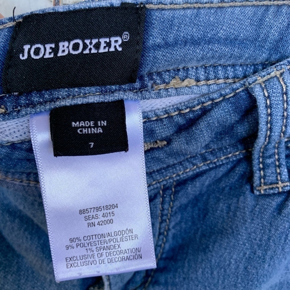 Joe Boxer Stretch Denim Distressed Jean Shorts - Picture 3 of 4